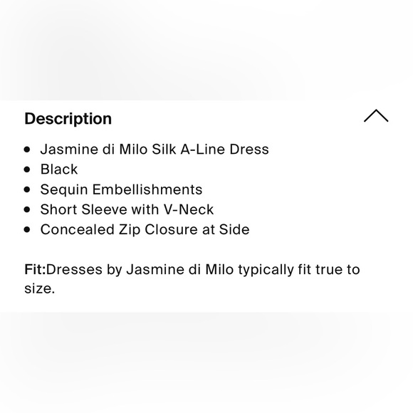 NWT Jasmine Di Milo Fluorine Black Silk Georgette Sequined Dress, Size 2 - Picture 4 of 13